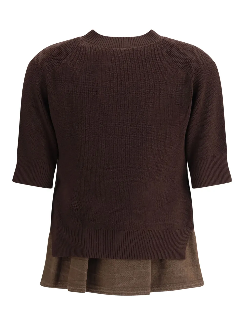 Многослойный вязаный свитер SACAI, коричневый
Многослойный вязаный свитер SACAI, коричневый