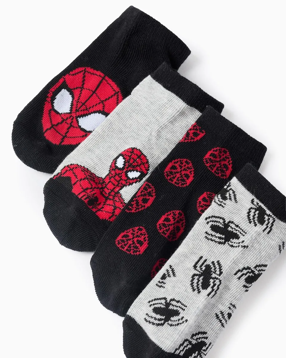 Набор из 4 детских носков с вязаным узором и мотивом Человека-паука Zippy, черный/красный
Набор из 4 детских носков с вязаным узором и мотивом Человека-паука Zippy, черный/красный