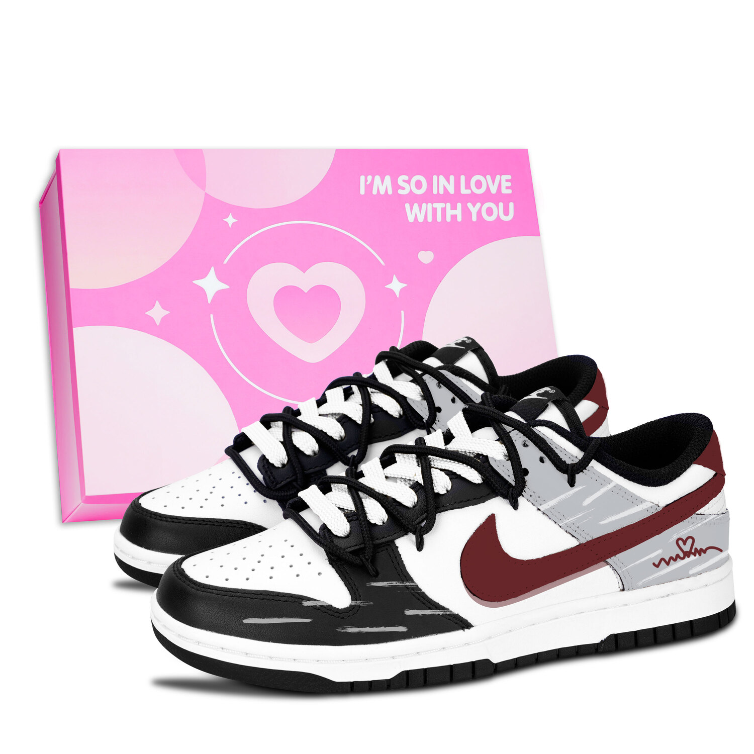 Nike Dunk Black White, Crimson Gray Heart Leather, устойчивые к истиранию и скольжению низкие кроссовки для скейтбординга Unisex красные
Nike Dunk Black White, Crimson Gray Heart Leather, устойчивые к истиранию и скольжению низкие кроссовки для скейтбординга Unisex красные