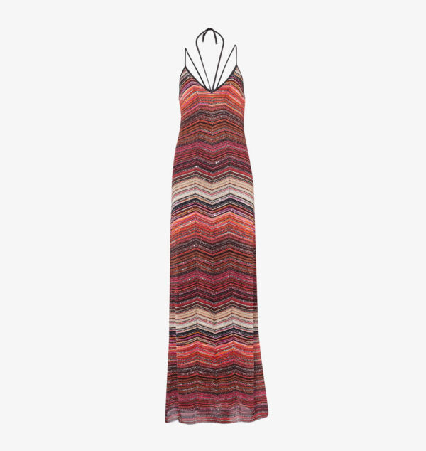 Полосатое трикотажное платье макси без рукавов с металлическим оттенком Missoni, черный
Полосатое трикотажное платье макси без рукавов с металлическим оттенком Missoni, черный
