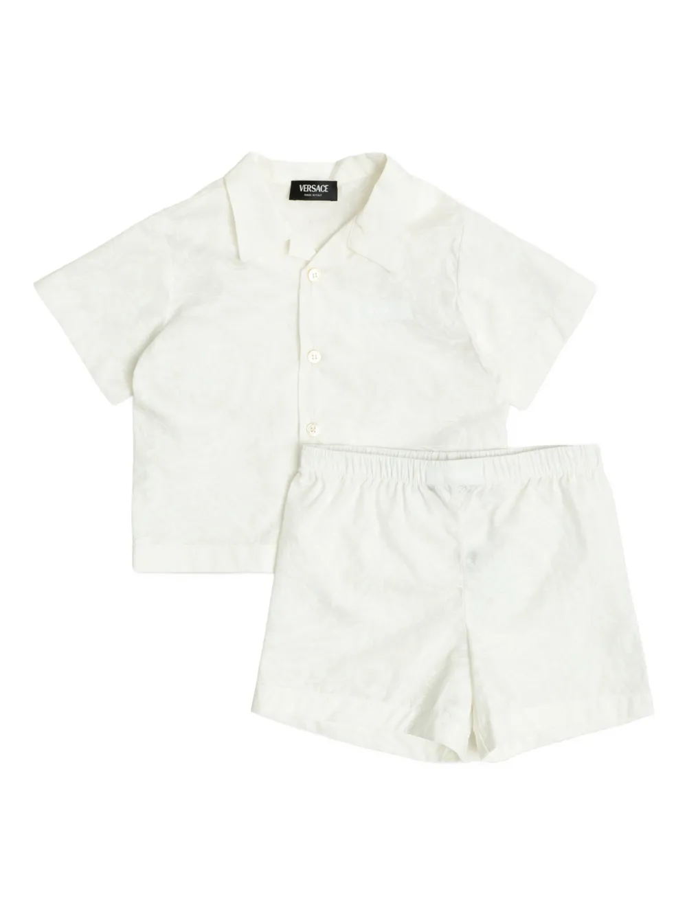 Комплект из шортов и топа с цветочным принтом Versace Kids, белый
Комплект из шортов и топа с цветочным принтом Versace Kids, белый