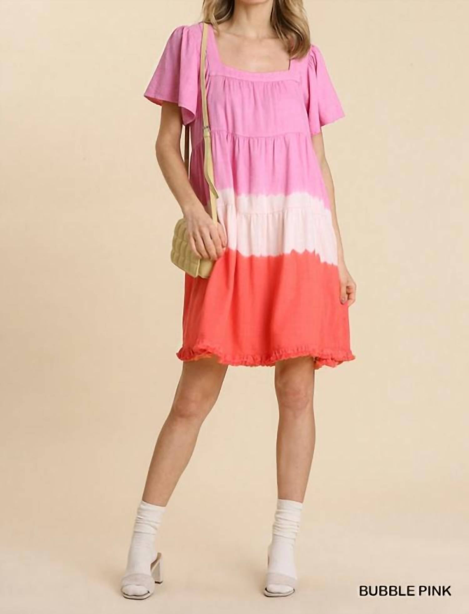 Платье с цветными блоками и эффектом омбре в розовом Umgee
Платье с цветными блоками и эффектом омбре в розовом Umgee