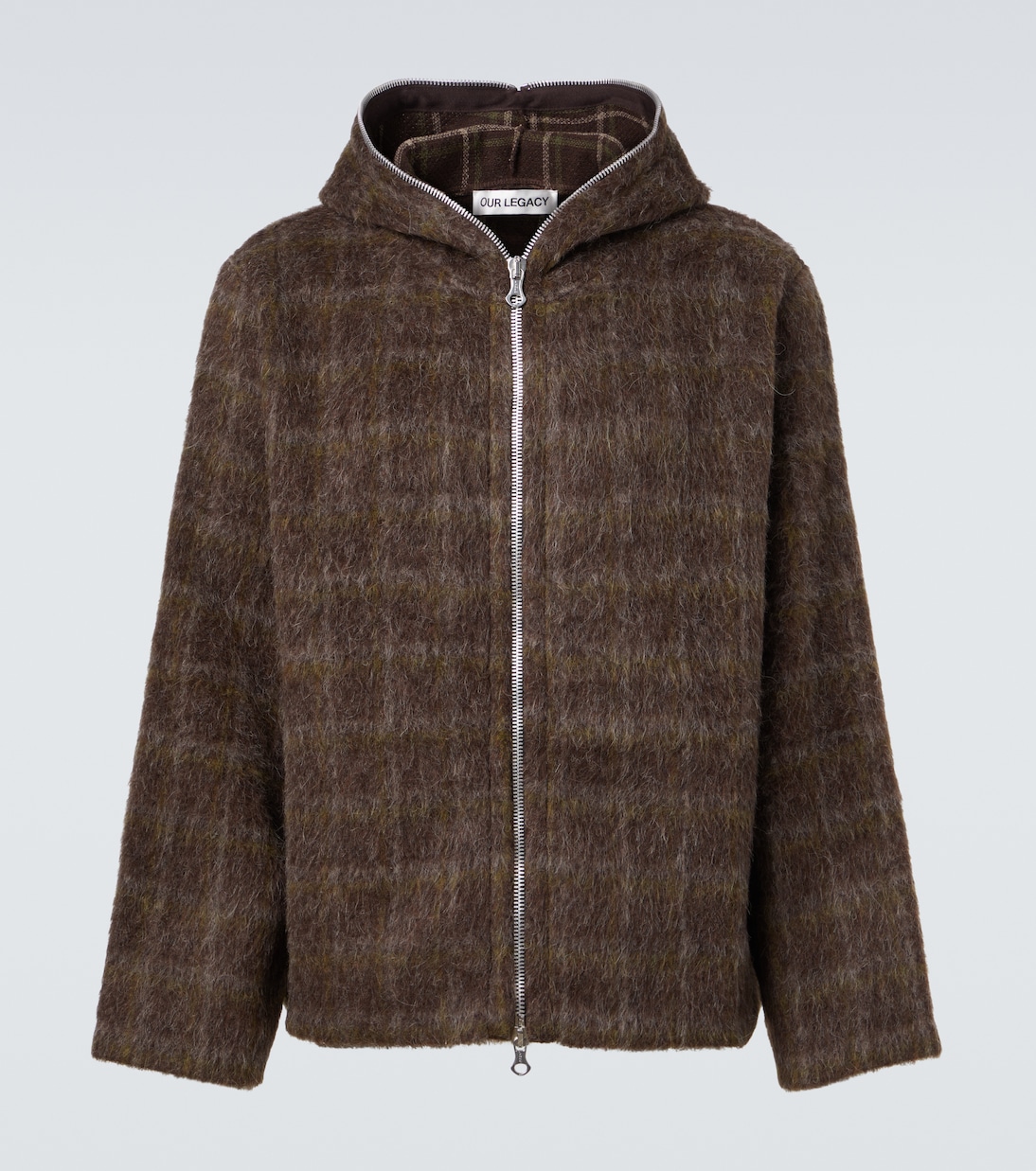 Толстовка с капюшоном на молнии в клетку Our Legacy, Dorf Check Hairy Wool
Толстовка с капюшоном на молнии в клетку Our Legacy, Dorf Check Hairy Wool