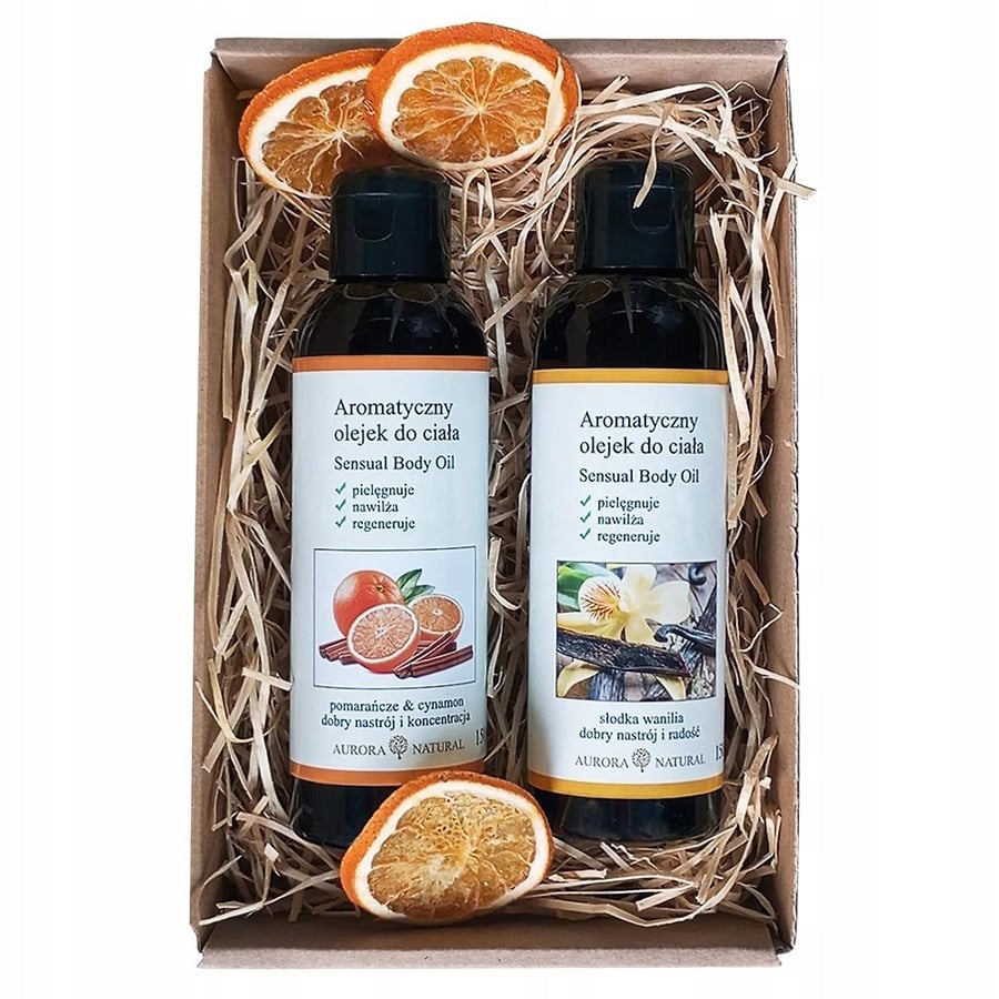 Подарочный набор из двух масел апельсин корица сладкая ваниль 150 мл Aurora 
Подарочный набор из двух масел апельсин корица сладкая ваниль 150 мл Aurora