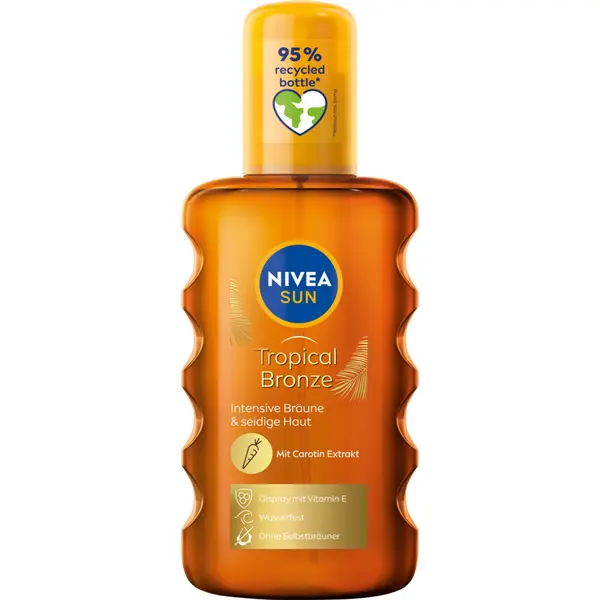 Масло-спрей для загара с каротином, 200 мл Nivea Sun tropical bronze
Масло-спрей для загара с каротином, 200 мл Nivea Sun tropical bronze