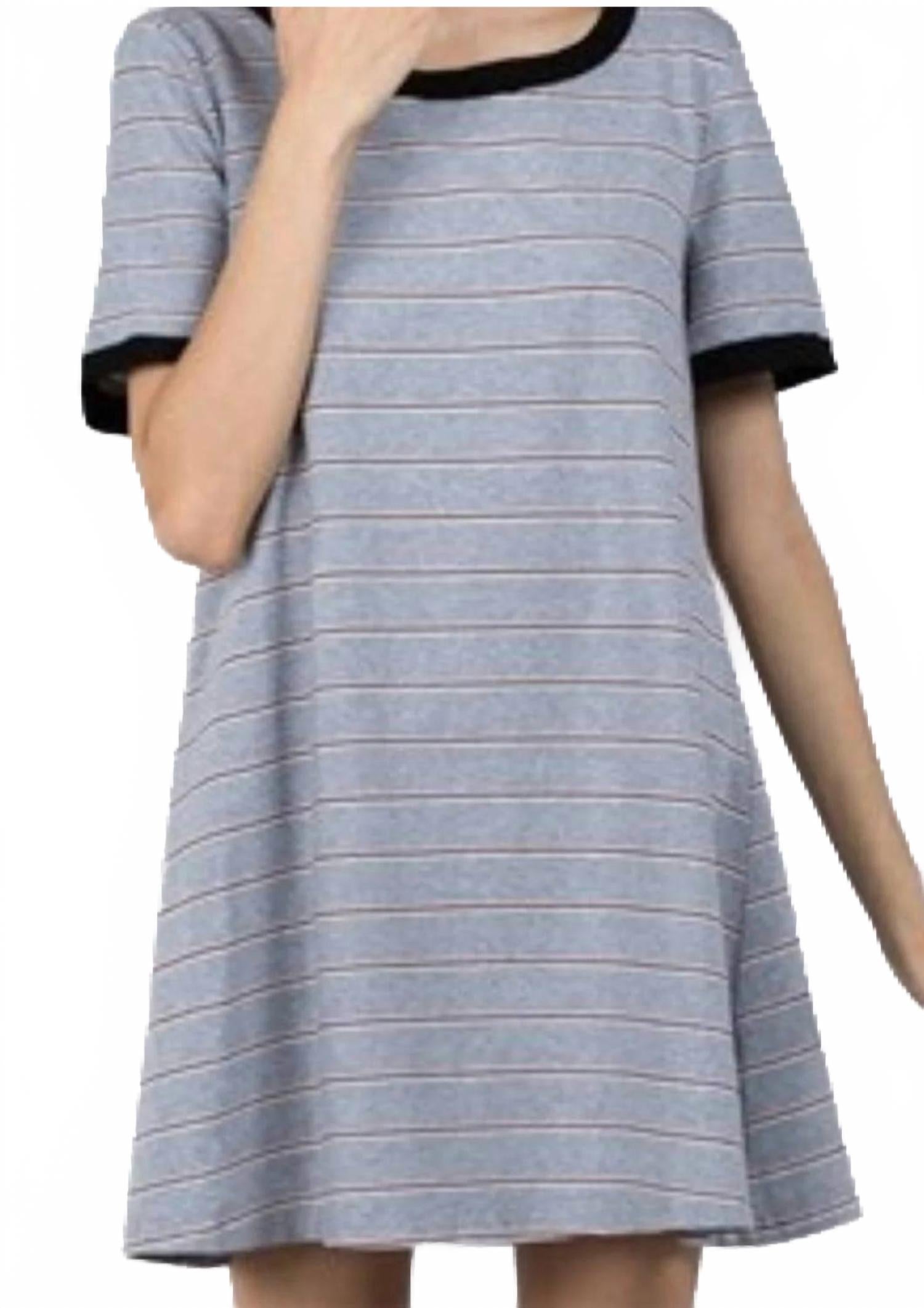 Полосатое платье-футболка в синем цвете POL 
Полосатое платье-футболка в синем цвете POL