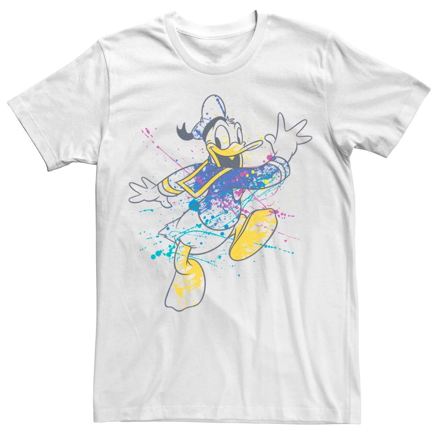 Мужская футболка Donald Duck Jumping For Joy с портретом и брызгами краски Disney
Мужская футболка Donald Duck Jumping For Joy с портретом и брызгами краски Disney
