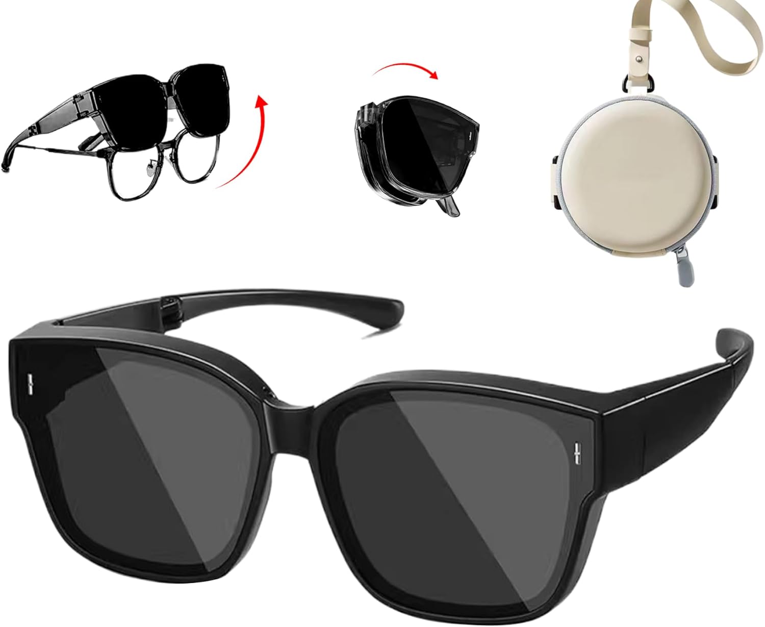 Солнцезащитные очки, надеваемые поверх очков, для женщин и мужчин, складные, легкие, с защитой от УФ-излучения UV400, нескользящие, поляризованные, черные, с защелками legtovt, Black
Солнцезащитные очки, надеваемые поверх очков, для женщин и мужчин, складные, легкие, с защитой от УФ-излучения UV400, нескользящие, поляризованные, черные, с защелками legtovt, Black