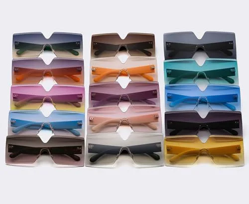 Женские солнцезащитные очки без оправы, цельные, большого размера, с защитой от УФ-излучения UV400, модные очки для женщин, оранжевые, серые и желтые MTZJH, One Color
Женские солнцезащитные очки без оправы, цельные, большого размера, с защитой от УФ-излучения UV400, модные очки для женщин, оранжевые, серые и желтые MTZJH, One Color