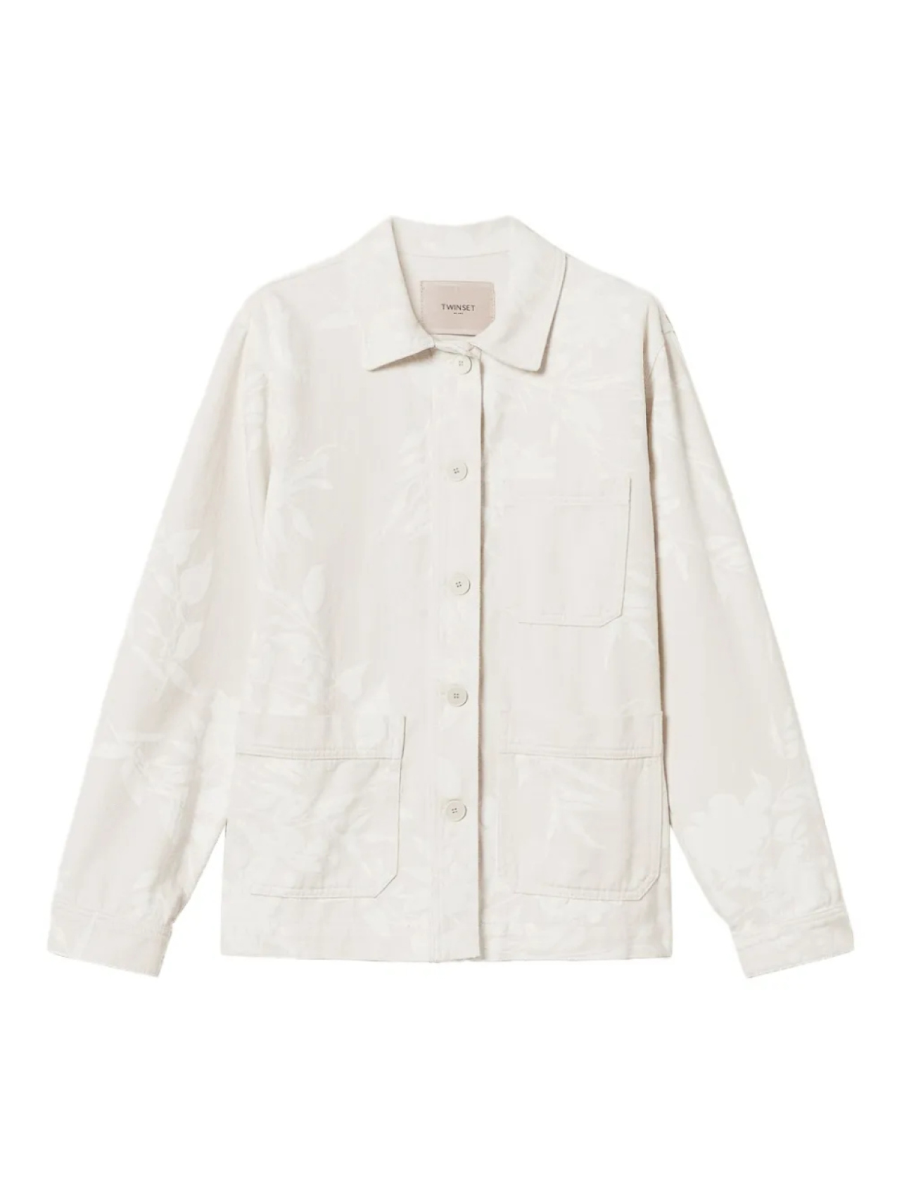 Жакет-рубашка с цветочным жаккардом TWINSET, белый
Жакет-рубашка с цветочным жаккардом TWINSET, белый