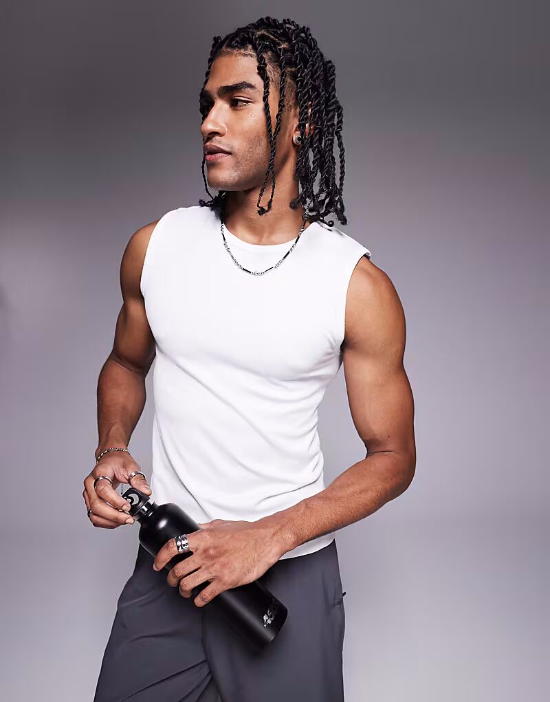 4505 облегающий бесшовный ребристый тренировочный топ белого цвета
4505 облегающий бесшовный ребристый тренировочный топ белого цвета