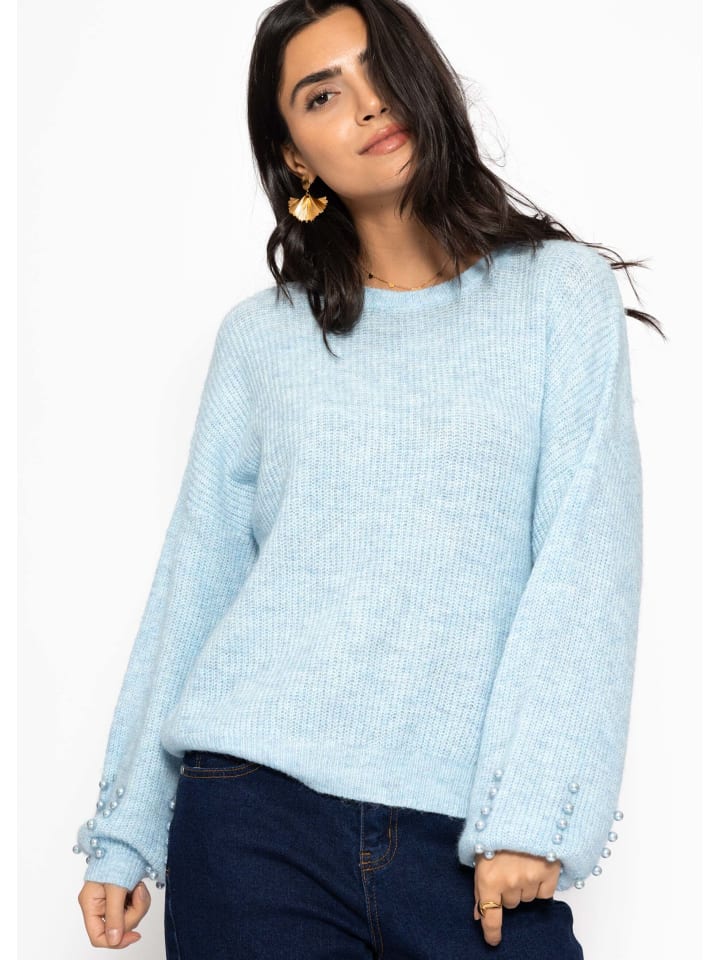 Свитер с жемчужными деталями светло-голубого цвета SASSYCLASSY
Свитер с жемчужными деталями светло-голубого цвета SASSYCLASSY