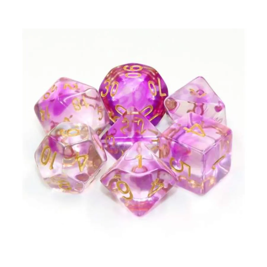 Набор Poly — фиолетовый дым с золотом (7), Dice Sets - Resin/Acrylic - Blue, Green, & Purple (Foam Brain Games)
Набор Poly — фиолетовый дым с золотом (7), Dice Sets - Resin/Acrylic - Blue, Green, & Purple (Foam Brain Games)