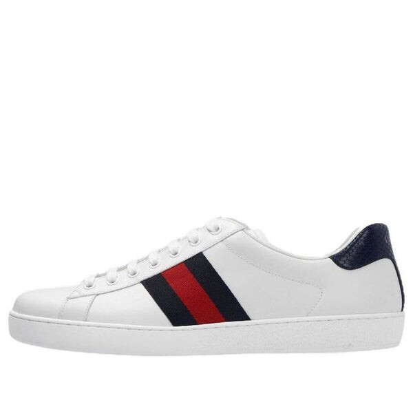 Кроссовки ace leather 'white blue' Gucci, белый 
Кроссовки ace leather 'white blue' Gucci, белый