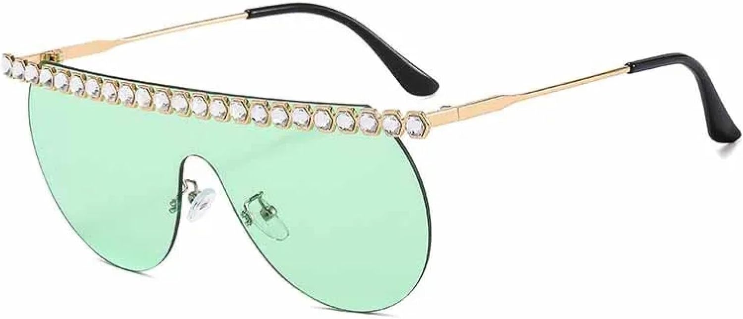 Модные солнцезащитные очки премиум-класса без оправы, цельные, с имитацией бриллиантов, для женщин и мужчин, в стиле ретро, роскошные, для вечеринок на открытом воздухе, с защитой от УФ-излучения UV400 TKKTLLT, Gold Green
Модные солнцезащитные очки премиум-класса без оправы, цельные, с имитацией бриллиантов, для женщин и мужчин, в стиле ретро, роскошные, для вечеринок на открытом воздухе, с защитой от УФ-излучения UV400 TKKTLLT, Gold Green