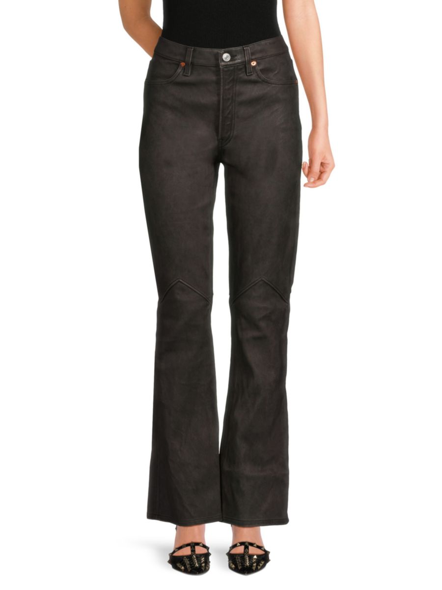 Кожаные брюки-клеш в стиле 70-х Re/done, черный
Кожаные брюки-клеш в стиле 70-х Re/done, черный