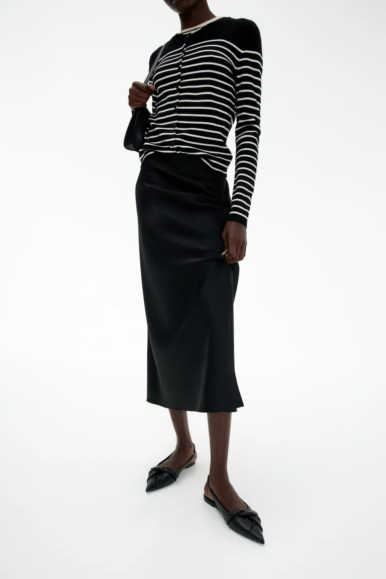 Кардиган тонкой вязки H&M в полоску, черный
Кардиган тонкой вязки H&M в полоску, черный