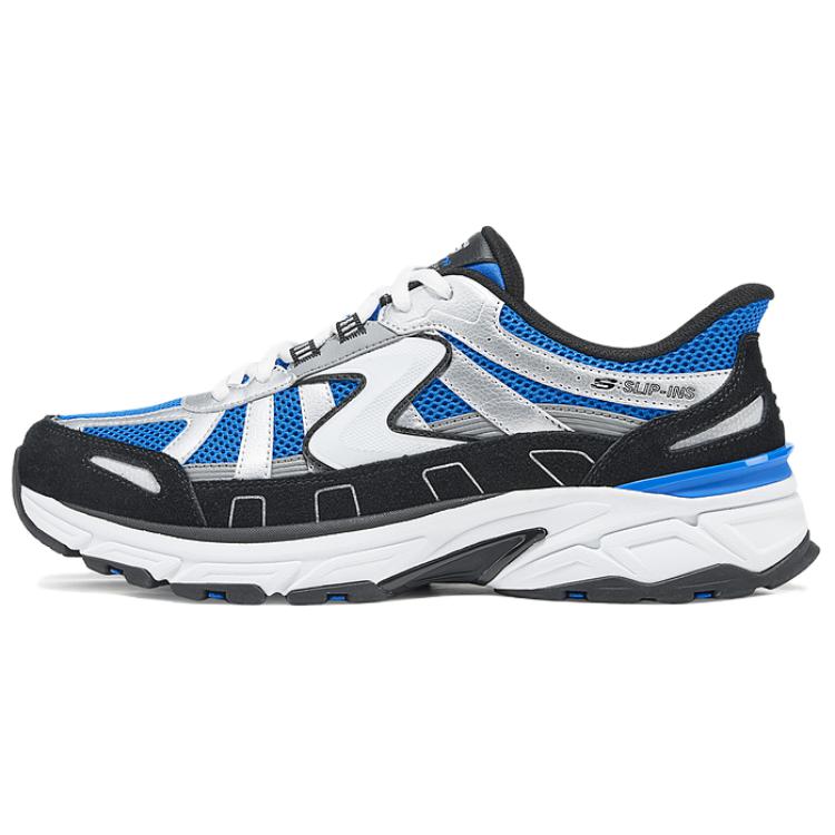 Skechers СПОРТИВНЫЕ МУЖСКИЕ Низкие массивные кроссовки Coverage, мужские, синие, серебристые 
Skechers СПОРТИВНЫЕ МУЖСКИЕ Низкие массивные кроссовки Coverage, мужские, синие, серебристые