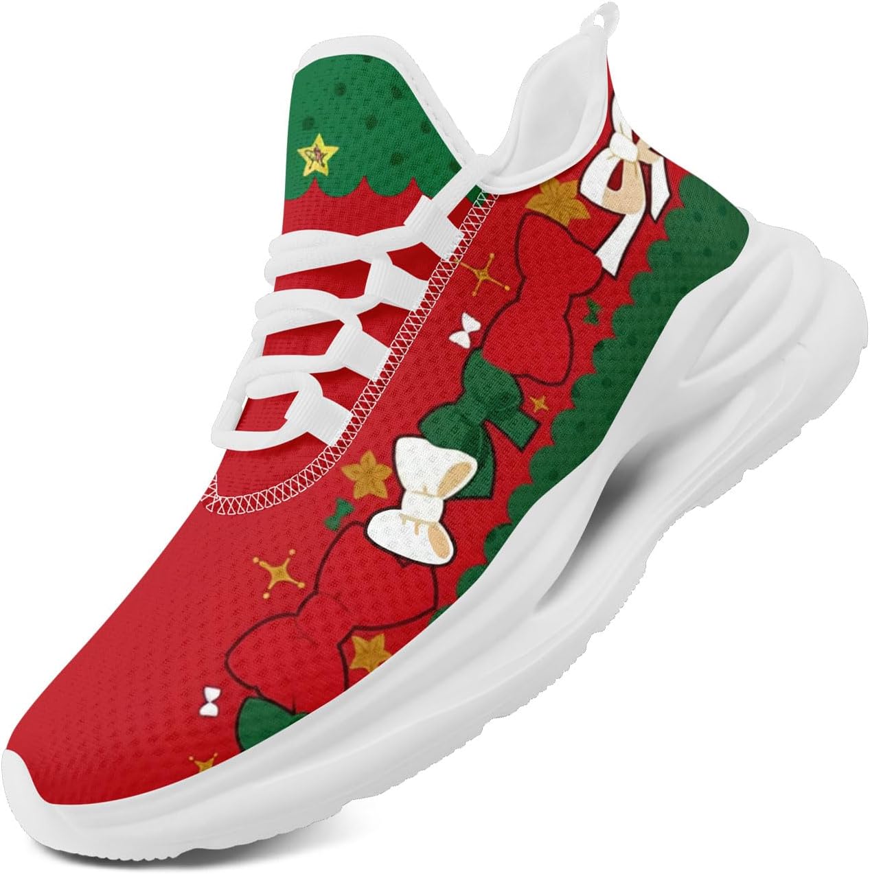Кроссовки с рождественской тематикой Санта-Клауса для мужчин и женщин - удобные теннисные и ходовые обувь, амортизирующие спортивные кроссовки для тренировок Coolcustomize, красный
Кроссовки с рождественской тематикой Санта-Клауса для мужчин и женщин - удобные теннисные и ходовые обувь, амортизирующие спортивные кроссовки для тренировок Coolcustomize, красный