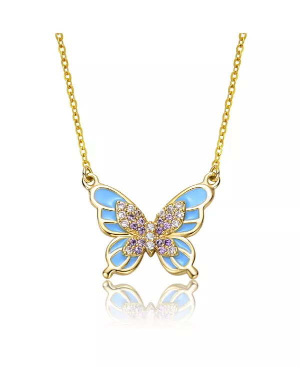 Детское ожерелье с подвеской в виде бабочки, покрытое 14-каратным золотом с оттенками фиолетового и синей эмалью из кубических цирконий Gigigirl, gold
Детское ожерелье с подвеской в виде бабочки, покрытое 14-каратным золотом с оттенками фиолетового и синей эмалью из кубических цирконий Gigigirl, gold