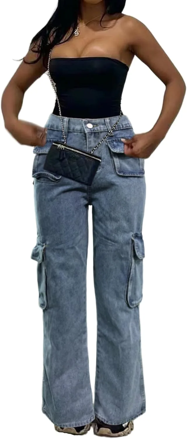 Женские багги карго джинсы с высокой талией
Женские багги карго джинсы с высокой талией