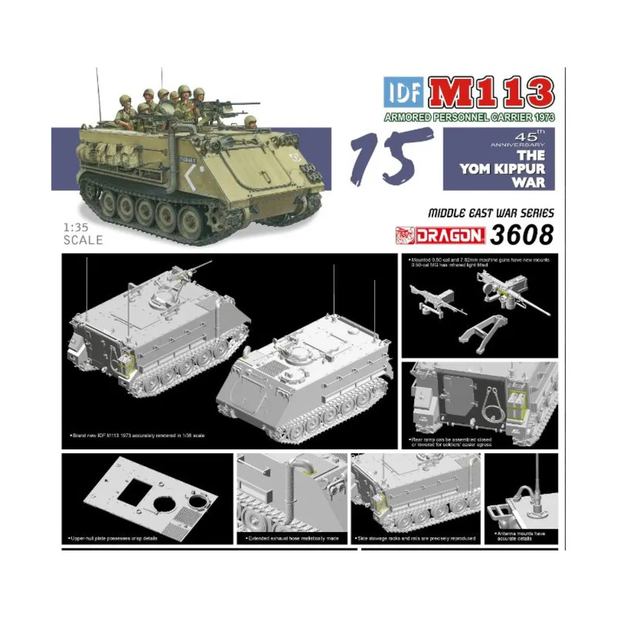 Бронетранспортер IDF M113 - Война Судного дня 1973 г., Dragon Models - Middle East War Series (1:35)
Бронетранспортер IDF M113 - Война Судного дня 1973 г., Dragon Models - Middle East War Series (1:35)