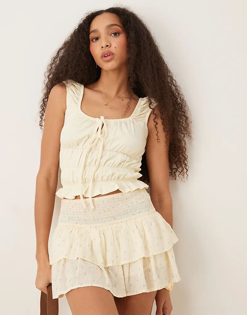 Топ с короткими рукавами ASOS DESIGN, желтый
Топ с короткими рукавами ASOS DESIGN, желтый