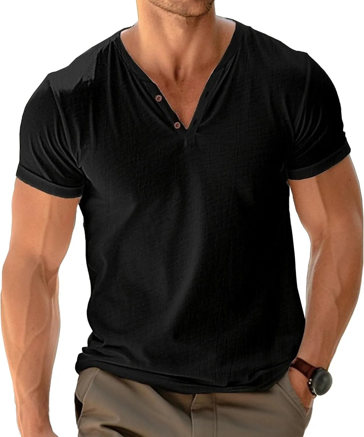 Maiyifu-GJ Мужская повседневная хлопковая футболка-поло Slim Fit с V-образным вырезом и коротким рукавом
Maiyifu-GJ Мужская повседневная хлопковая футболка-поло Slim Fit с V-образным вырезом и коротким рукавом