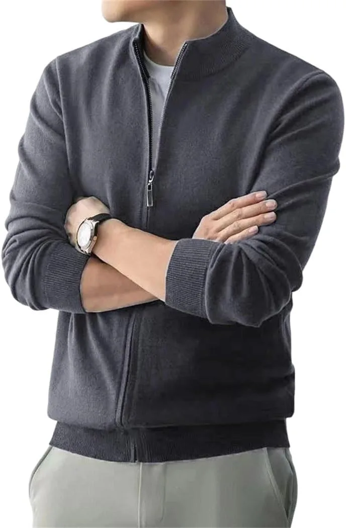 Мужской кардиган-свитер Slim Fit с молнией и воротником-стойкой
Мужской кардиган-свитер Slim Fit с молнией и воротником-стойкой