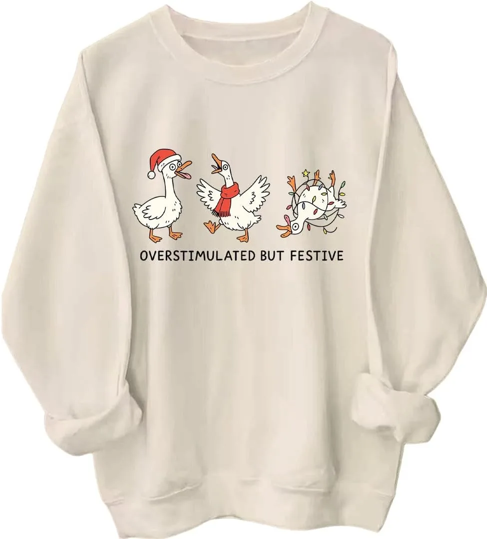 Свитшот Overstimulated But Festive с гусями MQZUO
Свитшот Overstimulated But Festive с гусями MQZUO