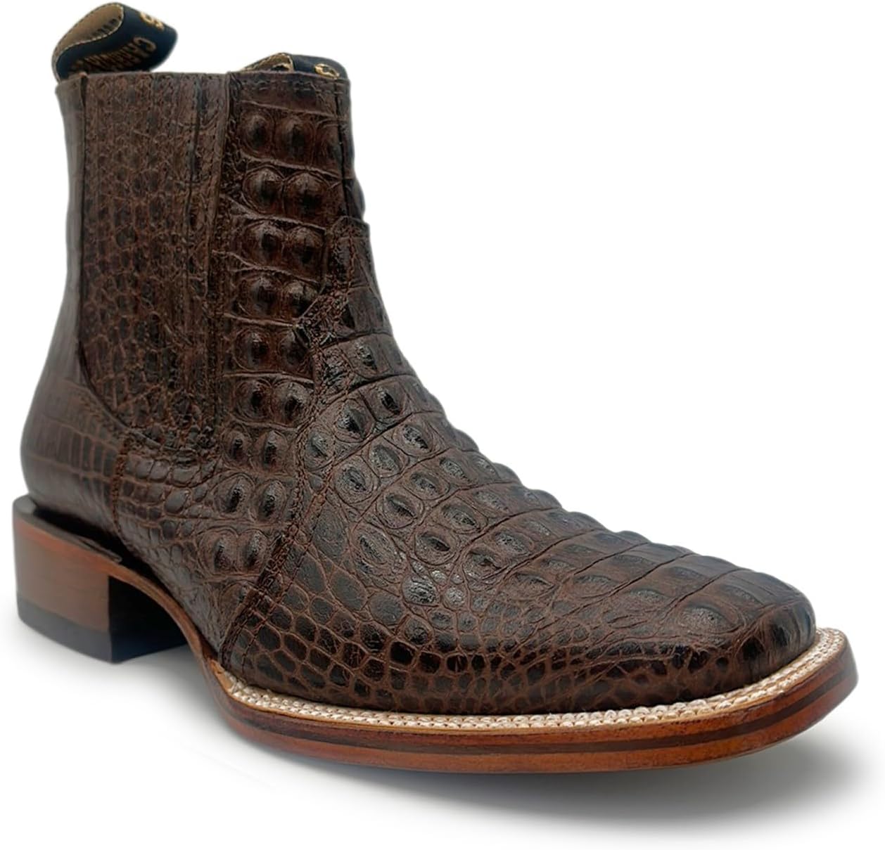 Мужские короткие кожаные ковбойские ботинки с тиснением под крокодила The Western Shops, коричневый
Мужские короткие кожаные ковбойские ботинки с тиснением под крокодила The Western Shops, коричневый