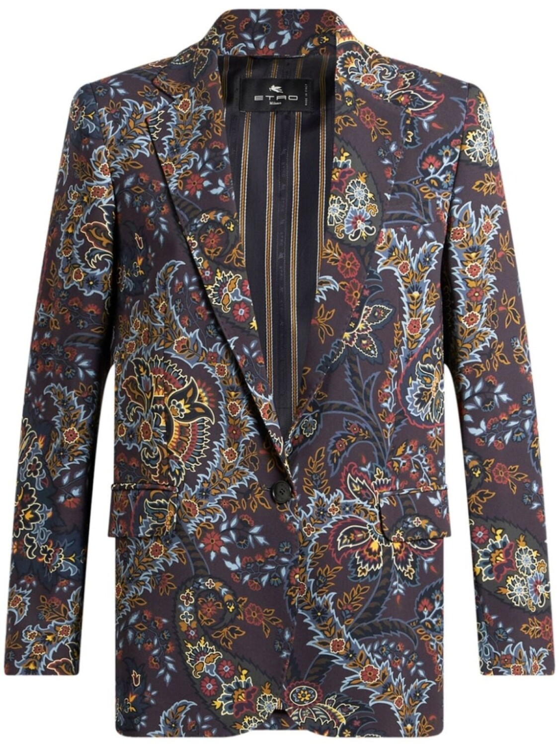 ETRO однобортный блейзер с узором пейсли, черный
ETRO однобортный блейзер с узором пейсли, черный