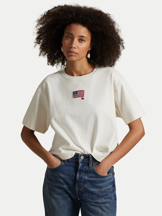 Футболка свободного кроя 211973129001 Polo Ralph Lauren, белый 
Футболка свободного кроя 211973129001 Polo Ralph Lauren, белый