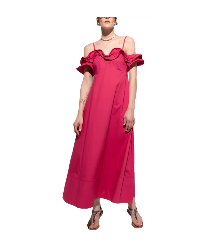 Платье из хлопкового поплина с оборками Kaos, розовый
Платье из хлопкового поплина с оборками Kaos, розовый