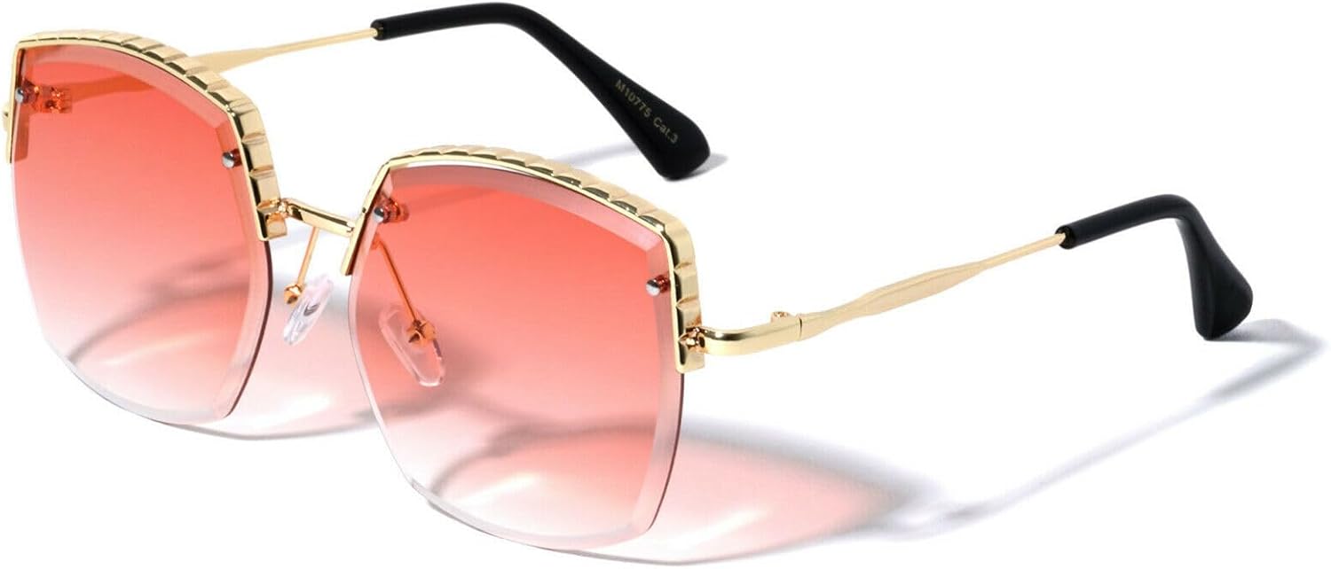 Женские солнцезащитные очки Dweebzilla большого размера, полуободковые, квадратной формы, модель Jackie O, модные, с защитой от УФ-излучения UV400, гибридные, Gold & Black Frame - Pink Gradient Lenses
Женские солнцезащитные очки Dweebzilla большого размера, полуободковые, квадратной формы, модель Jackie O, модные, с защитой от УФ-излучения UV400, гибридные, Gold & Black Frame - Pink Gradient Lenses