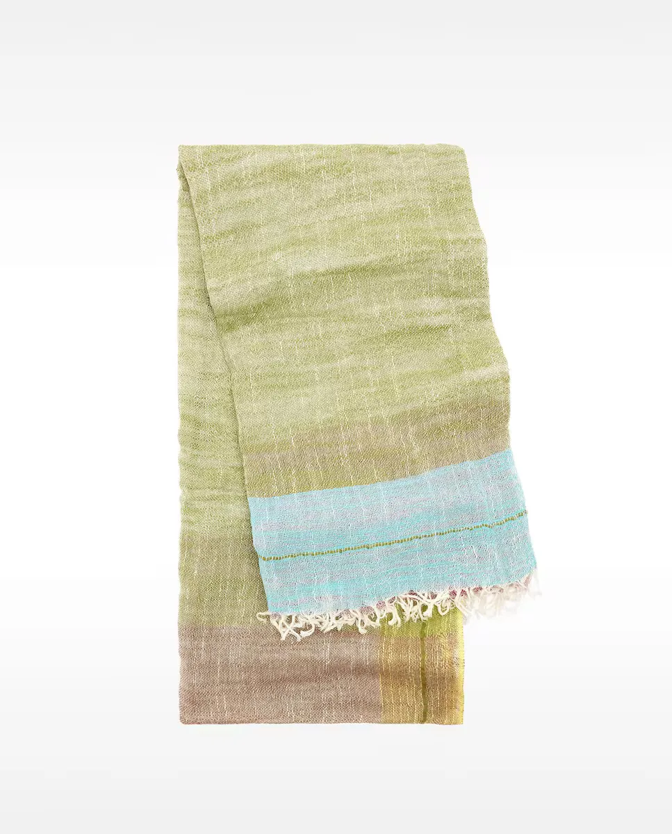 Шарф с вышивкой и полосатым принтом Parfois, зеленый
Шарф с вышивкой и полосатым принтом Parfois, зеленый