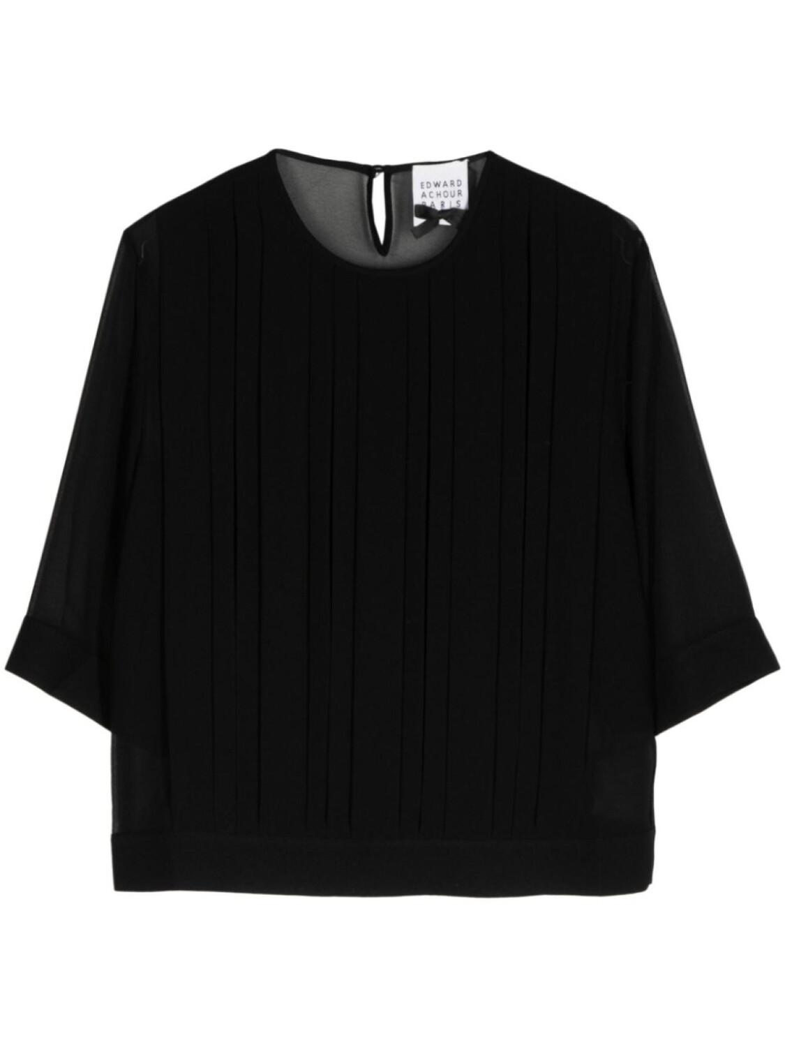 Прозрачная блузка с укороченными рукавами Edward Achour Paris, черный
Прозрачная блузка с укороченными рукавами Edward Achour Paris, черный