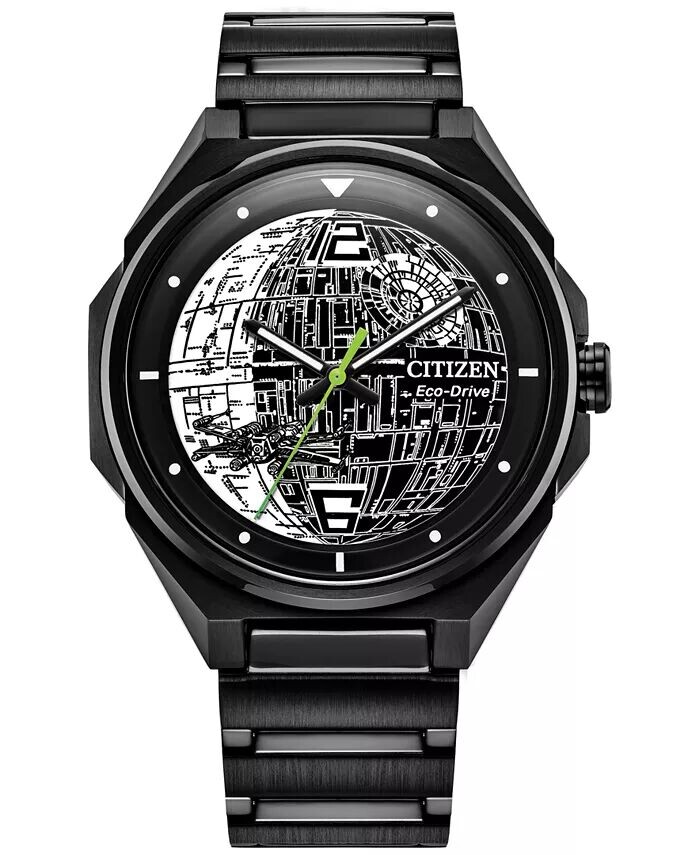 Eco-Drive Мужские часы-браслет из нержавеющей стали «Звездные войны Звезда Смерти 2» с черным ионным покрытием, 41 мм Citizen
Eco-Drive Мужские часы-браслет из нержавеющей стали «Звездные войны Звезда Смерти 2» с черным ионным покрытием, 41 мм Citizen