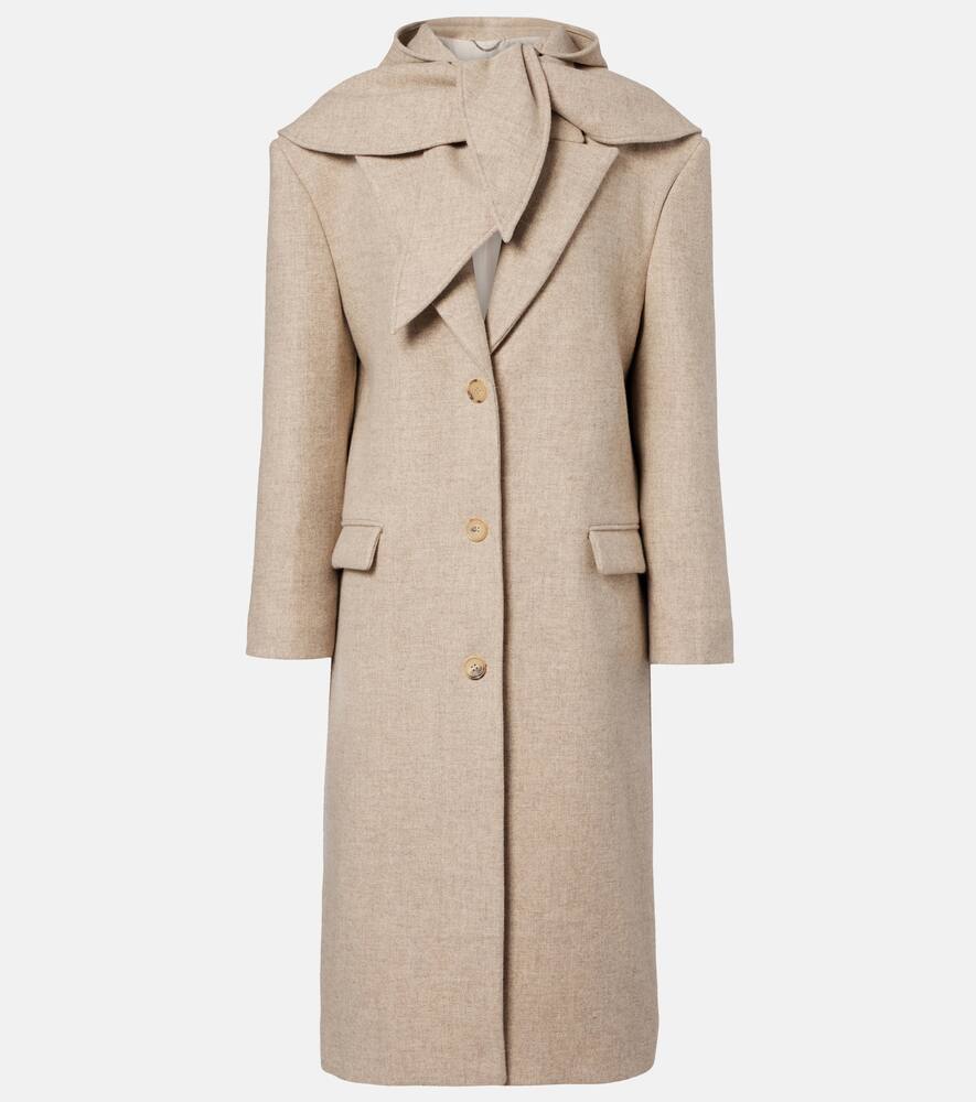 Пальто из шерсти и шёлка с деталями шарфа Magda Butrym, Beige
Пальто из шерсти и шёлка с деталями шарфа Magda Butrym, Beige