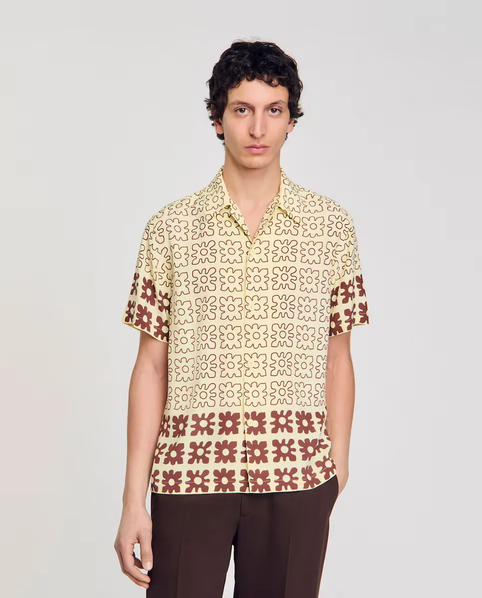 Мужская рубашка с цветочным принтом Sandro, бежевый
Мужская рубашка с цветочным принтом Sandro, бежевый