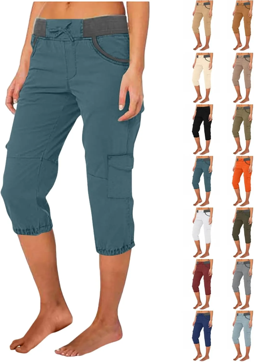 Карго капри для женщин Plus Size, хлопок, средняя посадка, эластичные Bacrelax
Карго капри для женщин Plus Size, хлопок, средняя посадка, эластичные Bacrelax