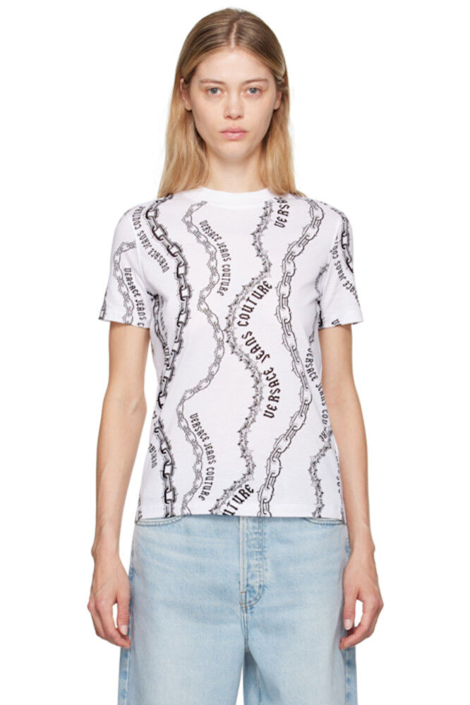 Футболка с кутюрной отделкой «Chain Couture» белого и черного цветов Versace Jeans Couture
Футболка с кутюрной отделкой «Chain Couture» белого и черного цветов Versace Jeans Couture