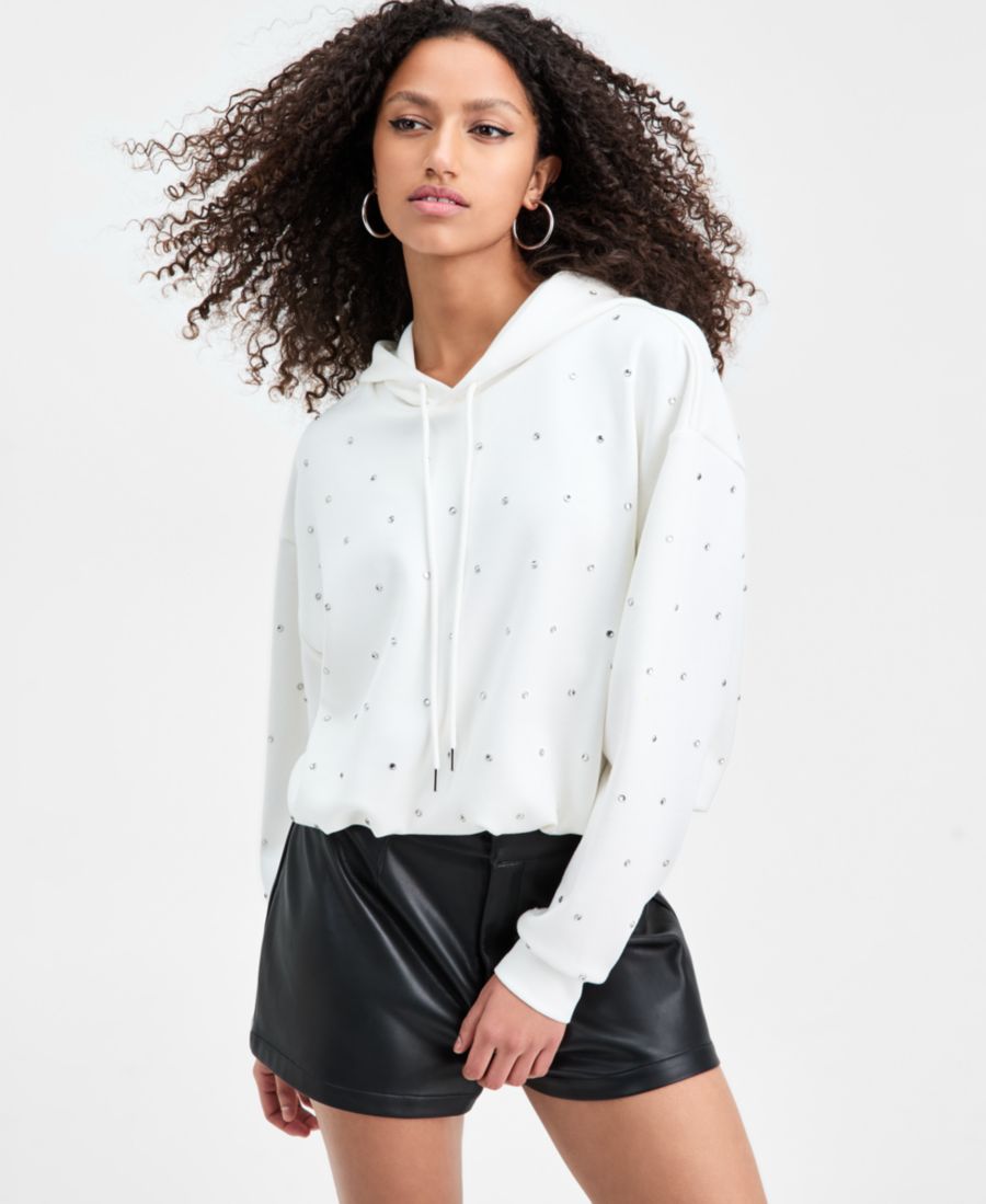 Женская толстовка с капюшоном и объемным низом, украшенная стразами, эксклюзивно для Macy's Bar III, Crema
Женская толстовка с капюшоном и объемным низом, украшенная стразами, эксклюзивно для Macy's Bar III, Crema