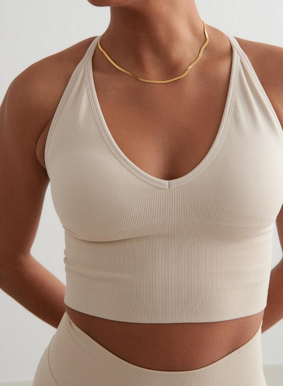 AIM'N Женский спортивный бюстгальтер для йоги, бесшовный, с перекрещивающимися чашечками на спине, светло-бежевый
AIM'N Женский спортивный бюстгальтер для йоги, бесшовный, с перекрещивающимися чашечками на спине, светло-бежевый