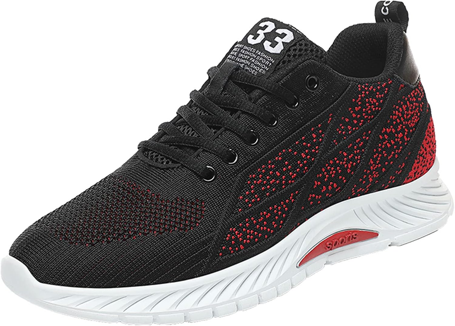 Мужские повседневные модные кроссовки YUKTOPA, с невидимым подъемом 6 см, шнуровка, сетчатые спортивные кроссовки, черный/красный
Мужские повседневные модные кроссовки YUKTOPA, с невидимым подъемом 6 см, шнуровка, сетчатые спортивные кроссовки, черный/красный