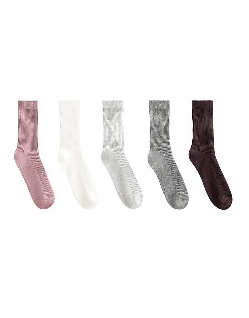 OYSHO 5 пар классических носков с хлопком в пыльно-розовом цвете
OYSHO 5 пар классических носков с хлопком в пыльно-розовом цвете