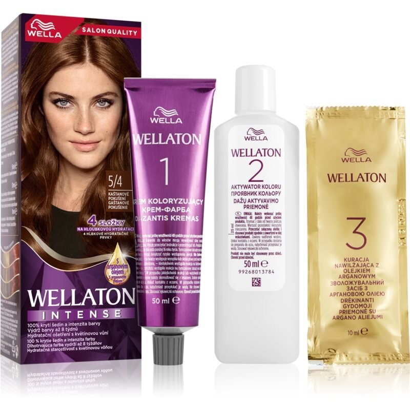 Wella Wellaton Интенсивная стойкая краска для волос с аргановым маслом оттенок 5/4 Каштан 1 шт Inna Marka
Wella Wellaton Интенсивная стойкая краска для волос с аргановым маслом оттенок 5/4 Каштан 1 шт Inna Marka