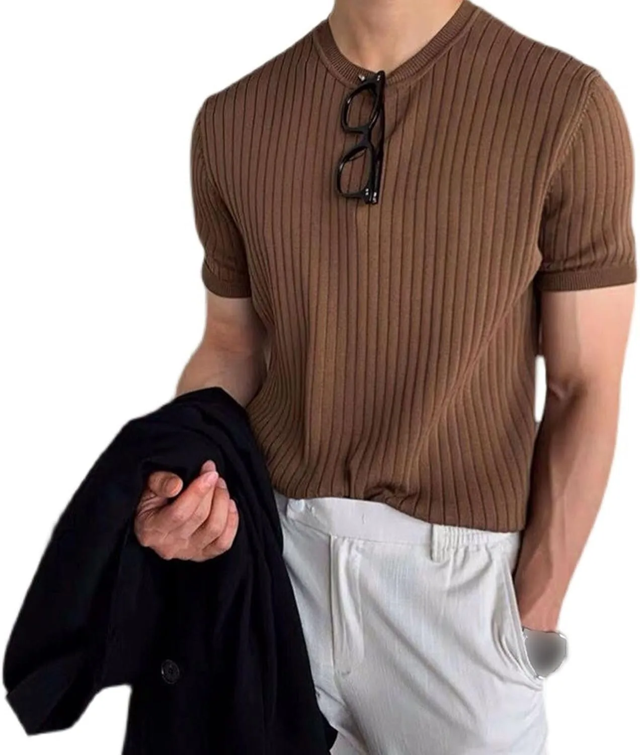 Мужская вязаная футболка Crew Slim Solid с коротким рукавом Gsywaipei
Мужская вязаная футболка Crew Slim Solid с коротким рукавом Gsywaipei