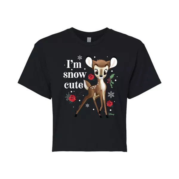 Женская укороченная футболка Bambi с надписью «Я снег» Disney, черный
Женская укороченная футболка Bambi с надписью «Я снег» Disney, черный
