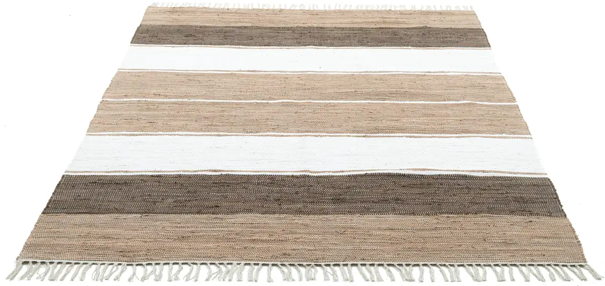 Ковер для дома "Alizee", прямоугольный, двусторонний ковер, чистый хлопок, сотканный вручную, в полоску, моющийся, современный Home affaire 70х250 см, коричневый